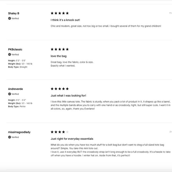 NWT Everlane Organic Cotton Canvas Mini Tote (Purse, Shoulder Bag, Lunch Bag) - Picture 14 of 16